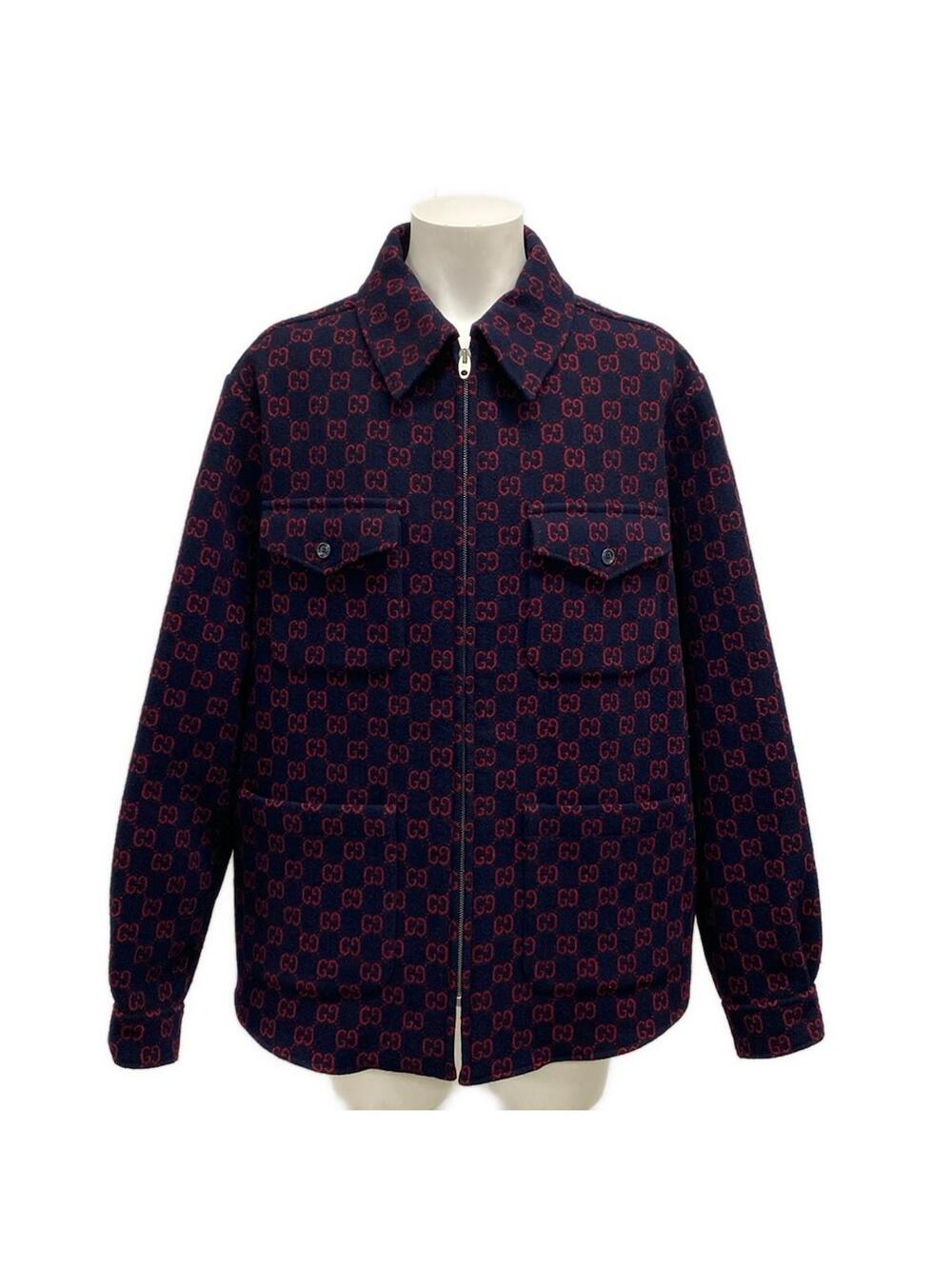 Gucci Gg Jacquard Wool Melton Shirt #292721G10B